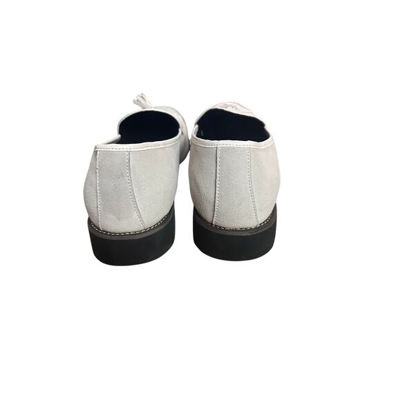 White Croc Suede Tassel Lug Leather Loafers Style AR 19015 NWOT Men\'s 10